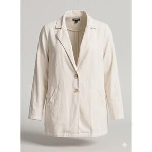 Torrid Womens 2X Coastal Minimalist Staple Resortwear Lagenlook Linen Blazer‎